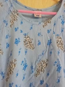 Sky Blue Colour A-line Kurti