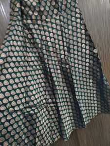 pure silk banarasi kurti,skirt