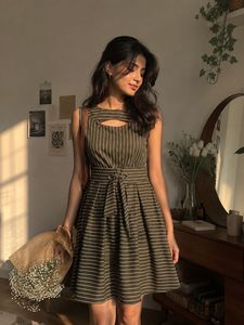 striped y2k midi dress