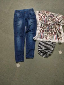 kaftan & jeans free shrug