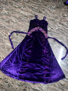 Elegant Purple Velvet Gown