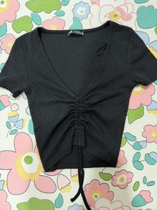 (S) Zara Black Crop Top