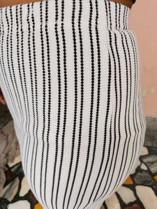 Sinsay Premium Textured Striped Wide-Leg Trousers