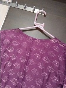 Elegant Purple Printed Kurta