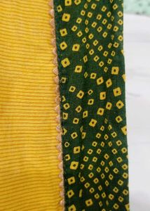 Yellow Kurta Set with Green Pants