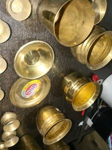 Brass Pooja Utensils Set for Religious Ceremonies