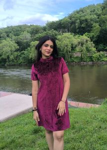 Burgundy Velvet Mini Dress