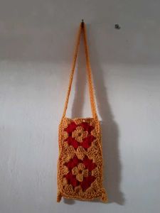 Handmade Crocheted Crossbody Bag for phone