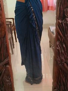 sparkly readymade saree set
