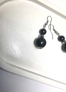 Elegant Black Beaded Earrings