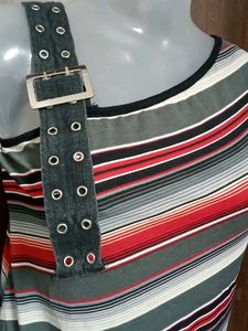 Striped One Shoulder Top 32 size no 1