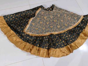 Elegant Dark Green &amp; Gold Lehenga