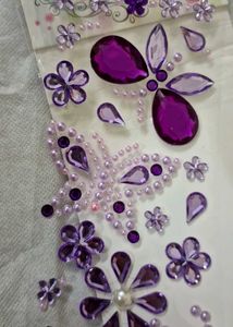 Whimsical Purple Rhinestone Sticker Sheet