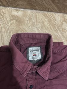 Men's Maroon Casual Shirt