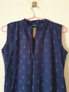 ‼️Price Drop‼️Navy Blue Sleeveless Cutout Kurti