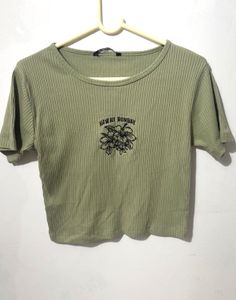 Olive Green Crop Top