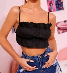 Black backless Crop Top