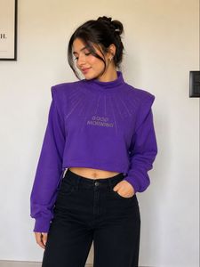 Vibrant Purple Cropped Sweatshirt
