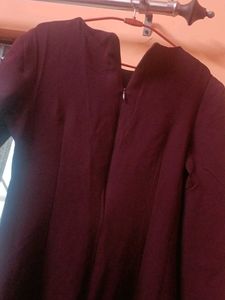 Burgundy Long Sleeve Dress