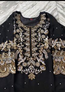 Stunning Black Embroidered Kurta