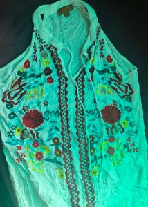 Embroidered Peasant Top