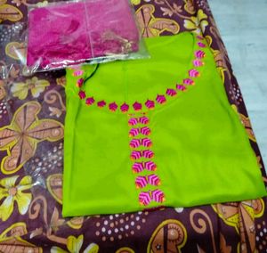 Vibrant Embroidered Kurta Set with dupatta