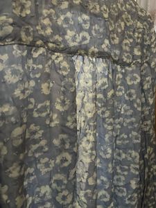 Blue Floral Print Tie-Up Blouse