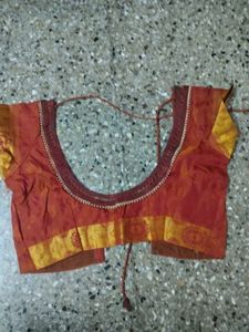 Price dropped Maroon Silk Saree with Gold Border