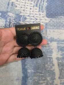 Black Jhumka Earrings