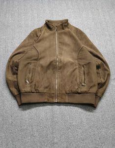 Men's Brown Suede Bomber Jacket