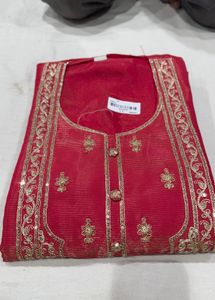 Elegant Pink Embroidered Kurta material