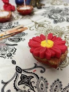 Diya Lily Flower Candle Set Of 4