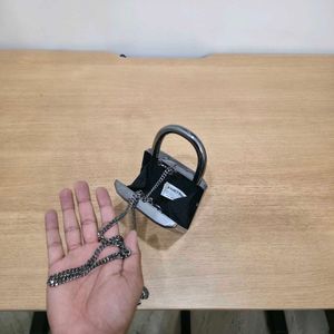 Original Zara Lock Shaped Clutch Bag