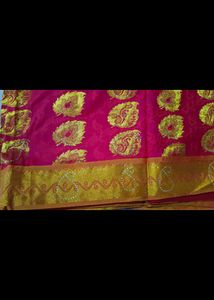 New Pattu Saree Stone Work With Blouse