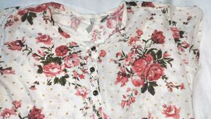 Floral Print Henley Top