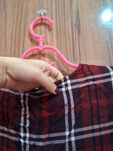 Red Plaid Long Sleeve Top