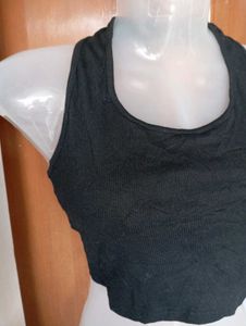 Ribbed Halter Neck Crop Top
