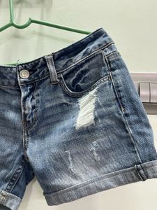 Distressed Denim Shorts