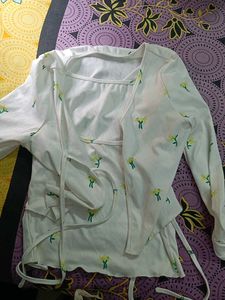 Floral Print Ribbed Knit Top