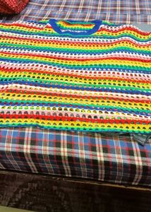 Rainbow Knit Crochet Top