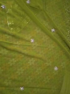 New Green Embellished Saree with blouse piece