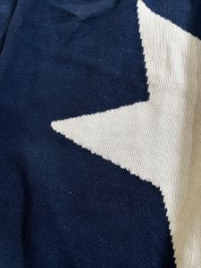 Navy Blue Star Knit Sweater