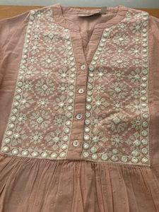 Pink Embroidered Kurta