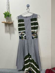 Striped &amp; Camo Print Dress