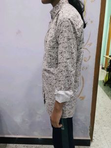Abstract Print Button-Down Shirt