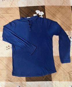 Bewakoof Blue Full Sleeve Henley For Men 👕