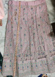 Levender Colour Net Lehenga Only One Time Use