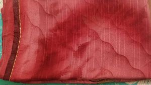 Beautiful Red Saree with Leaf Print