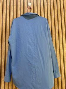 Blue and pink  Oversized Button-Up Shirt