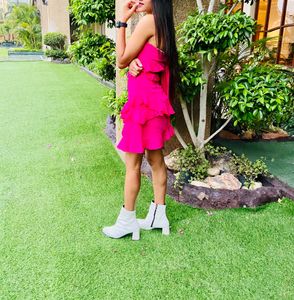 Girl Pink Bodycon Drawstring Dress